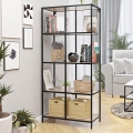 Boekenkast CARLO 170x78 cm zwart/bruin