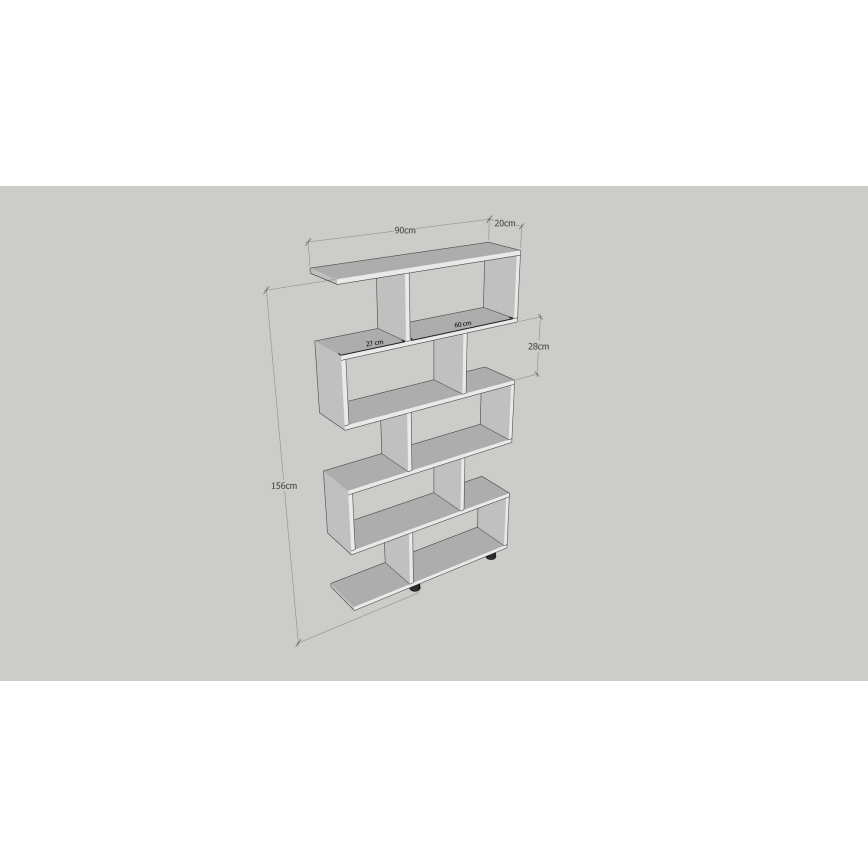 Boekenkast ELIF 156x90 cm bruin