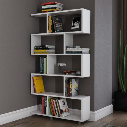 Boekenkast ELIF 156x90 cm wit