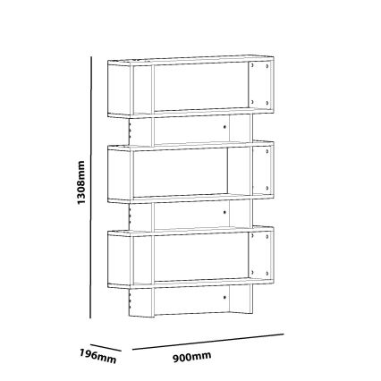 Boekenkast ELZE 130,8x90 cm wit