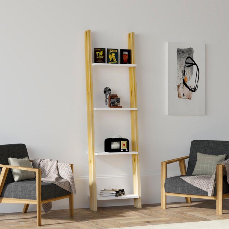 Boekenkast FAYKO 170x49 cm beige/wit