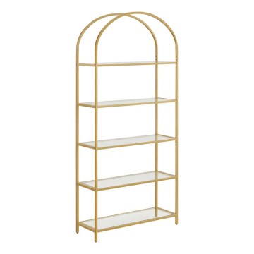 Boekenkast GLASY 83x184x30 cm goudkleurig