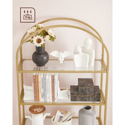 Boekenkast GLASY goud