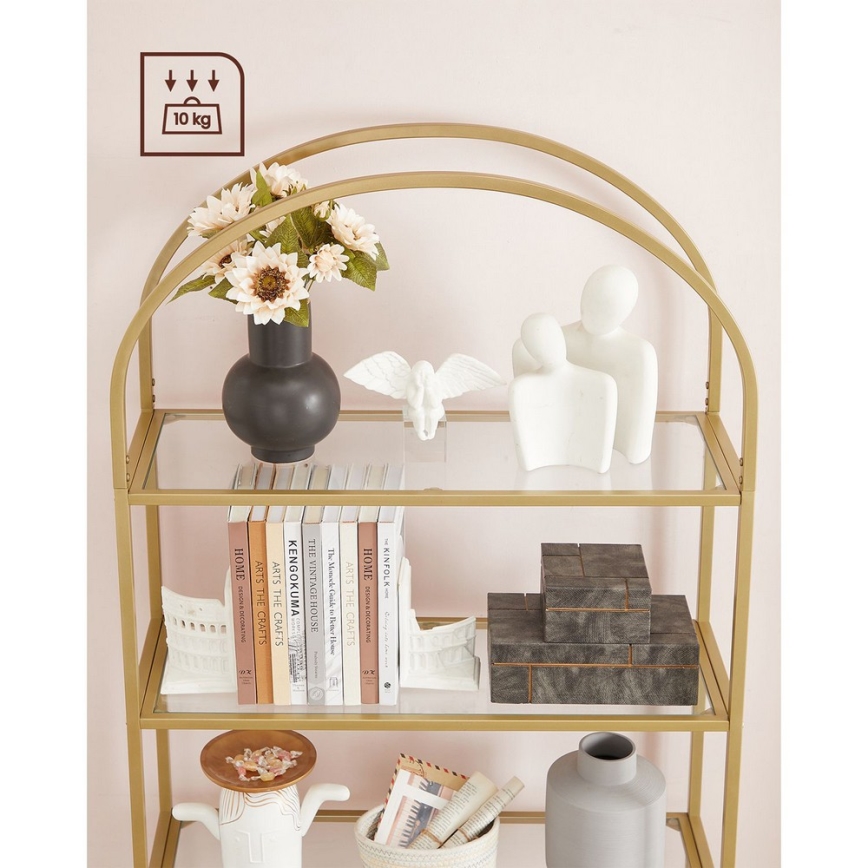 Boekenkast GLASY goud