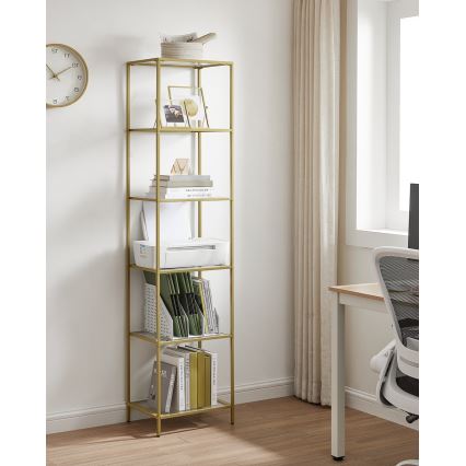 Boekenkast GLASY goud