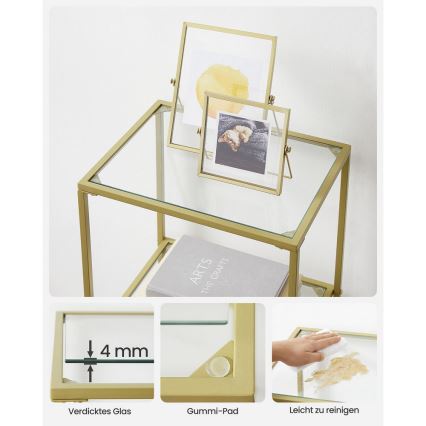 Boekenkast GLASY goud