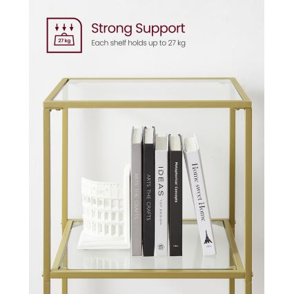 Boekenkast GLASY goud