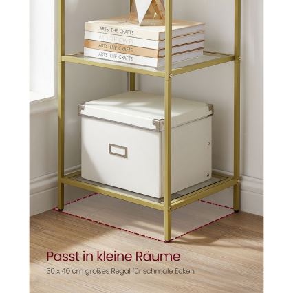 Boekenkast GLASY goud