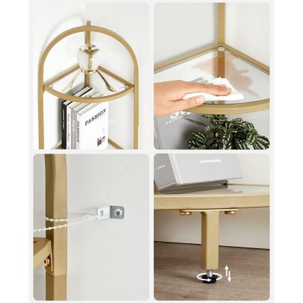 Boekenkast GLASY goud