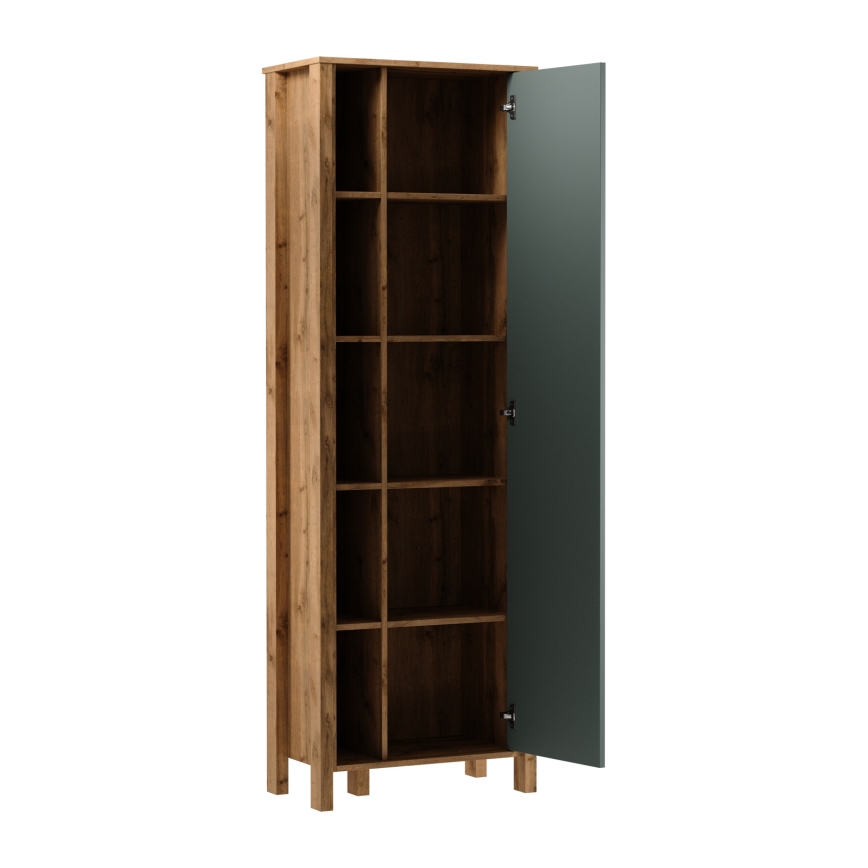 Boekenkast MENTA 66x200x37 cm eik Wotan/groen
