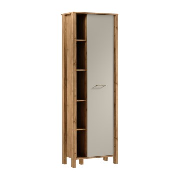 Boekenkast MENTA 66x200x37 cm eiken Wotan/grijs