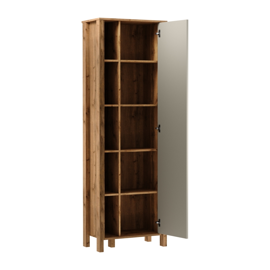 Boekenkast MENTA 66x200x37 cm eiken Wotan/grijs
