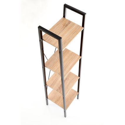 Boekenkast NARVIK 148 x 34 cm zwart/sonoma eik