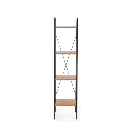 Boekenkast NARVIK 148 x 34 cm zwart/sonoma eik