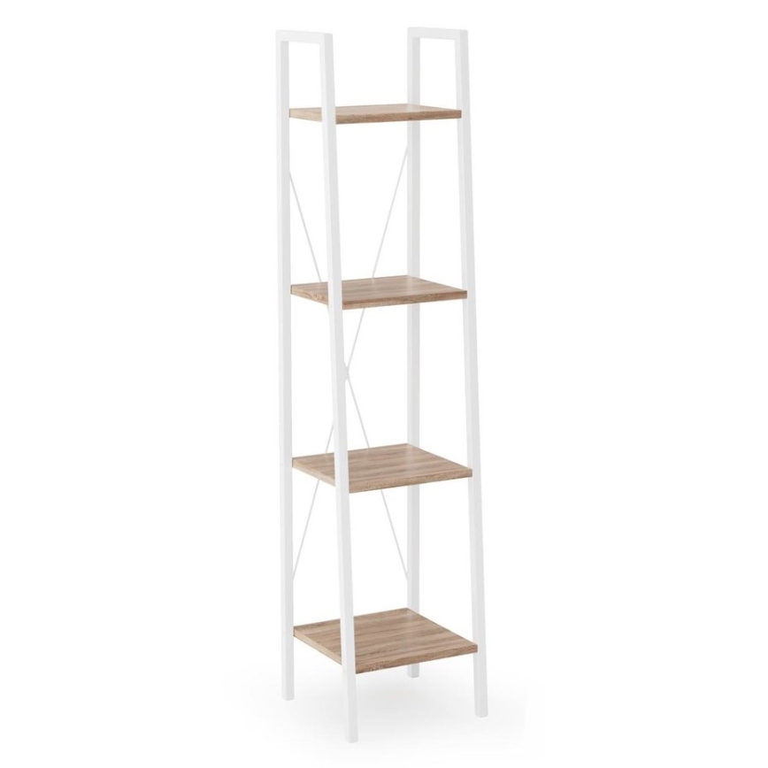 Boekenkast NARVIK 148x34 cm wit/eiken sonoma
