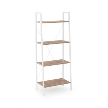 Boekenkast NARVIK 148x60 cm wit/sonoma eiken