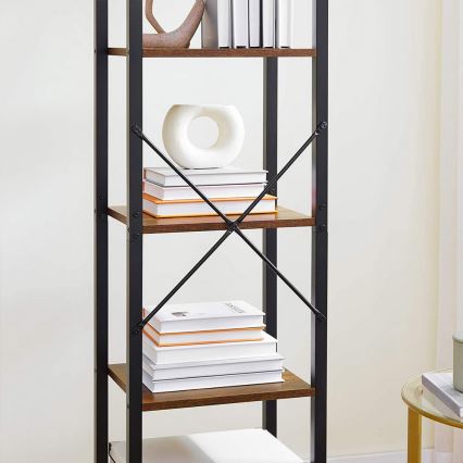 Boekenkast NAVARO 40x179x30 cm bruin/zwart