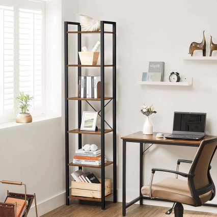 Boekenkast NAVARO 40x179x30 cm bruin/zwart