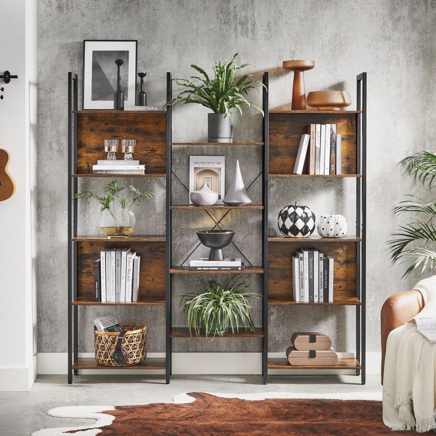 Boekenkast NAVARO bruin/zwart