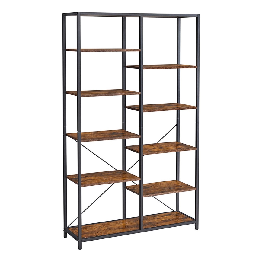 Boekenkast NAVARO bruin/zwart