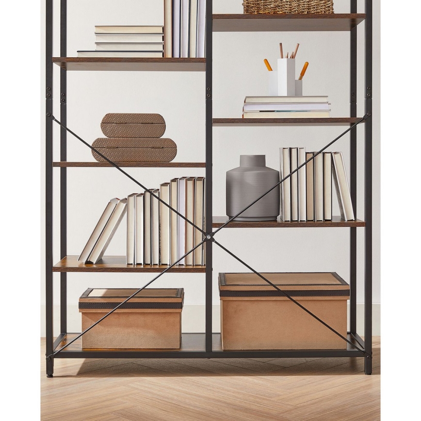 Boekenkast NAVARO bruin/zwart