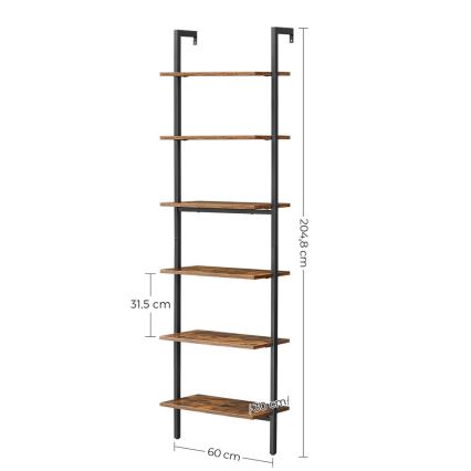 Boekenkast NAVARO bruin/zwart