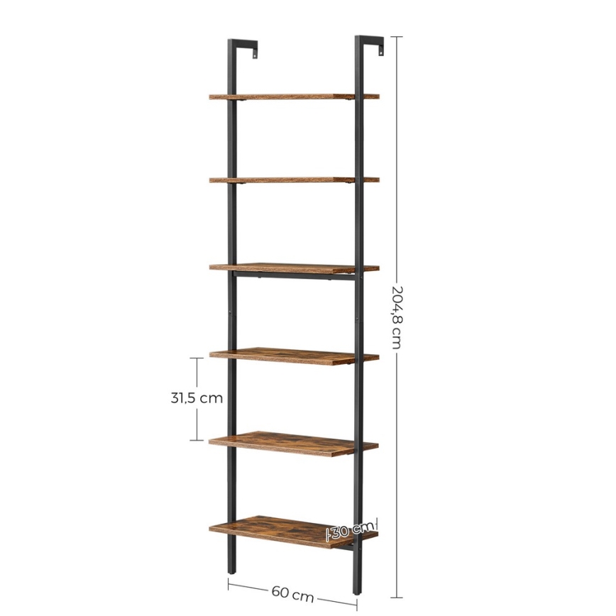 Boekenkast NAVARO bruin/zwart