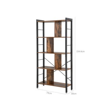Boekenkast NAVARO bruin/zwart