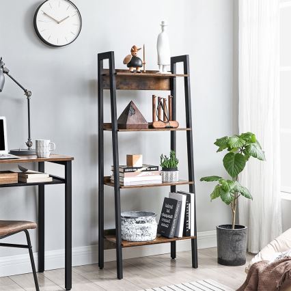 Boekenkast NAVARO bruin/zwart