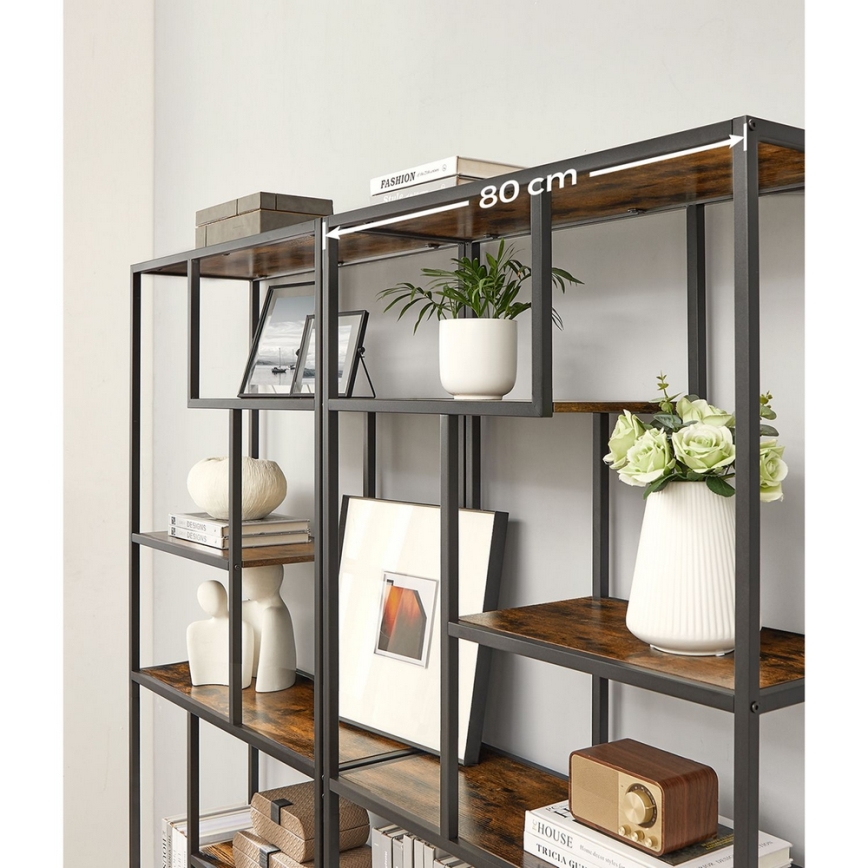 Boekenkast NAVARO bruin/zwart
