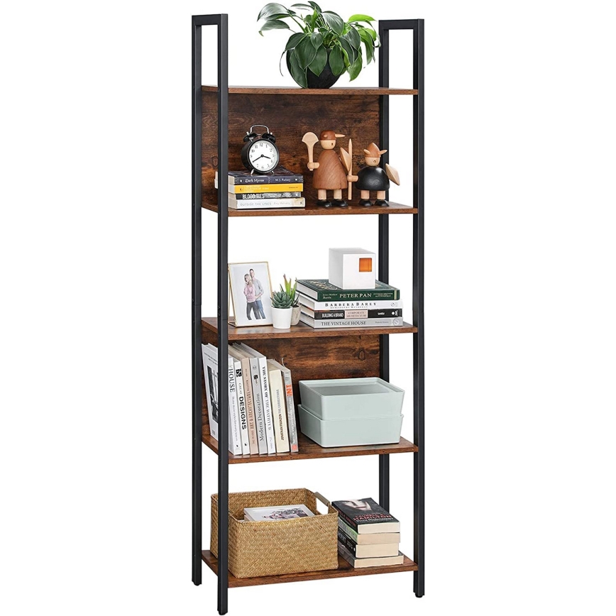 Boekenkast NAVARO bruin/zwart