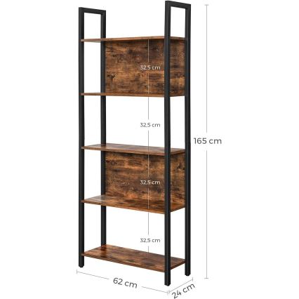 Boekenkast NAVARO bruin/zwart