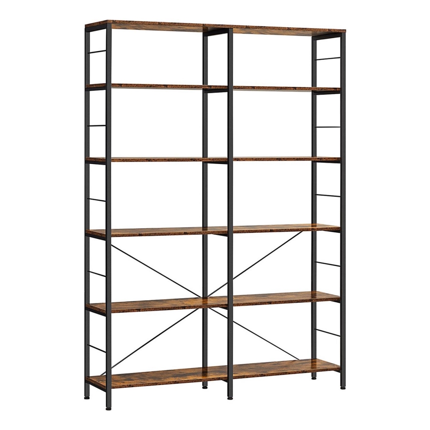 Boekenkast NAVARO bruin/zwart