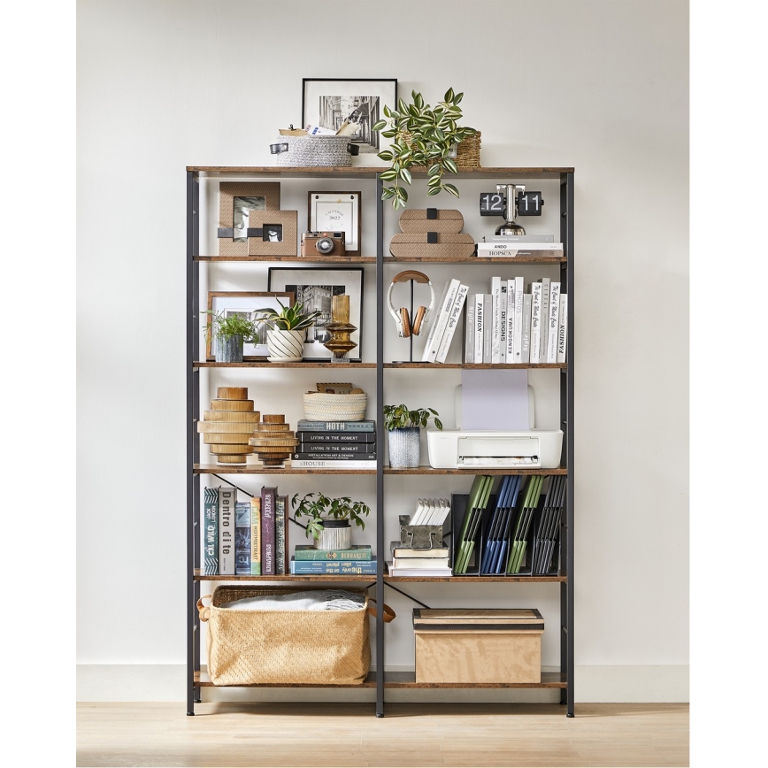 Boekenkast NAVARO bruin/zwart