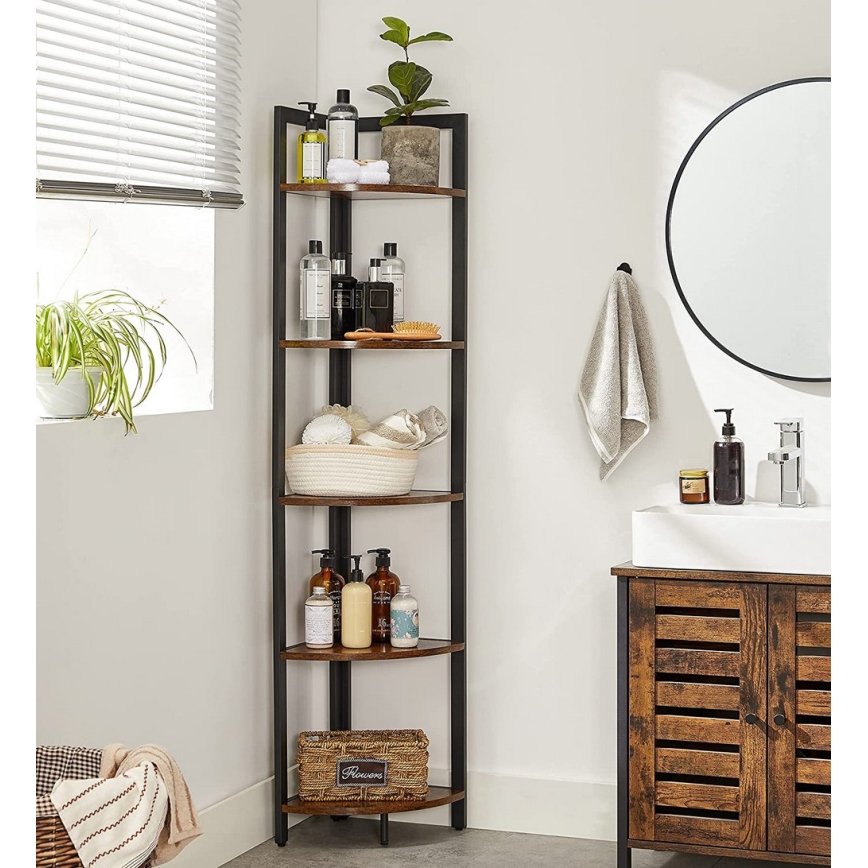 Boekenkast NAVARO bruin/zwart