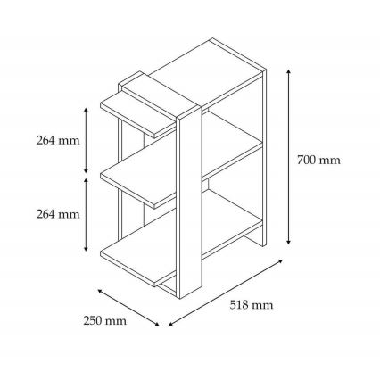 Boekenkast OVA 70x51,8 cm bruin/antraciet