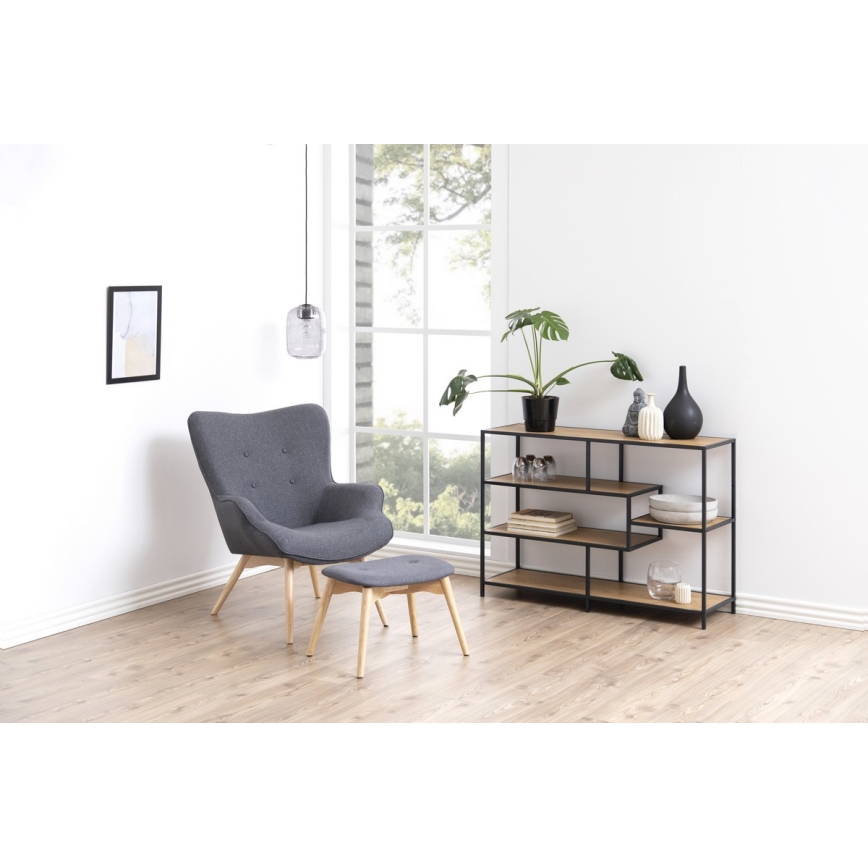 Boekenkast SARON eiken/zwart