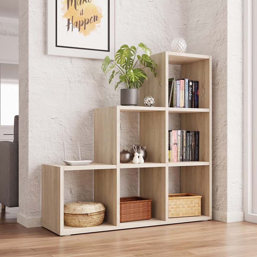 Boekenkast TRIO 108x105 cm eik sonoma