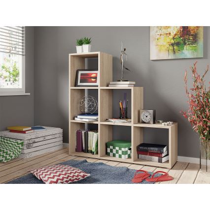 Boekenkast TRIO 108x105 cm eik sonoma