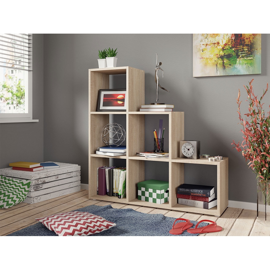 Boekenkast TRIO 108x105 cm eik sonoma