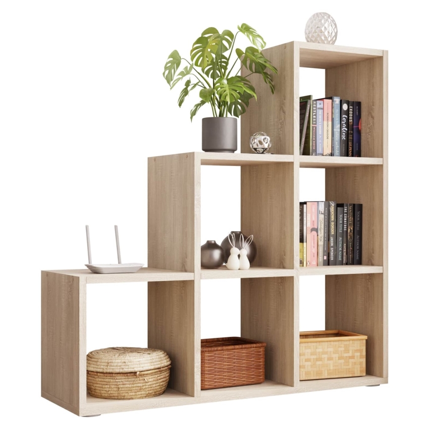 Boekenkast TRIO 108x105 cm eik sonoma