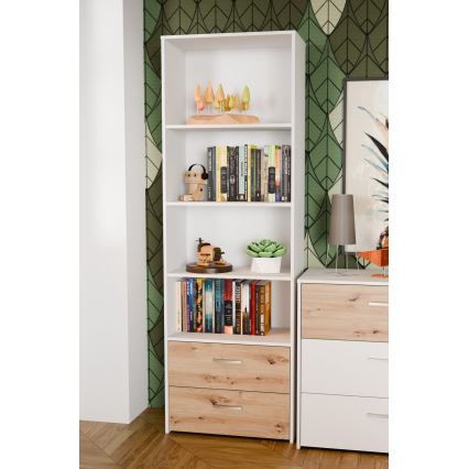 Boekenkast URO artisan eik/wit