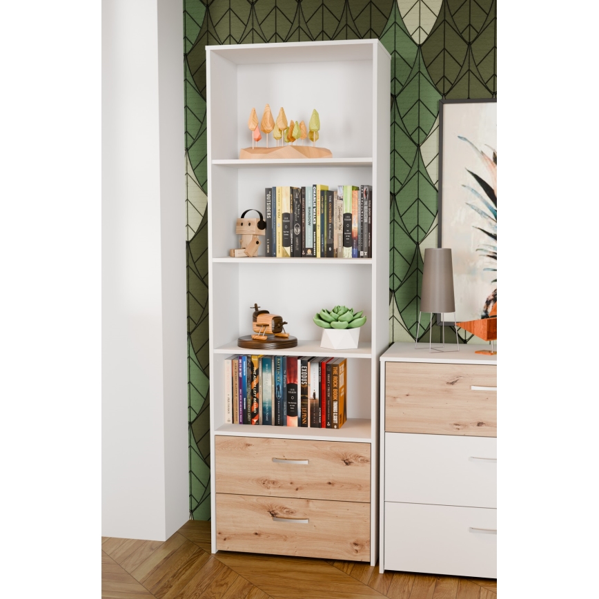 Boekenkast URO artisan eik/wit