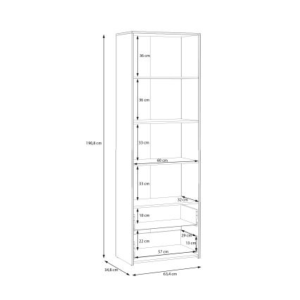 Boekenkast URO artisan eik/wit