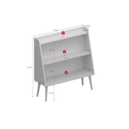 Boekenkast voor kinderen GAIA 80x81,3 cm turquoise/eiken