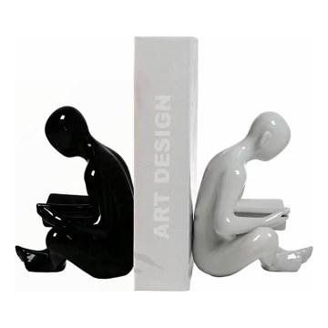 Boekensteun 17,5x13x14 cm zwart/wit