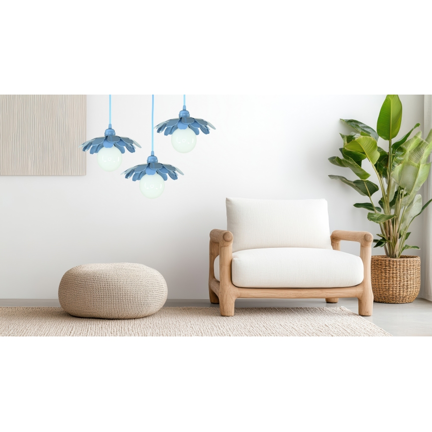 Bohemia-Design - Hanglamp aan snoer 1xE27/60W/230V blauw