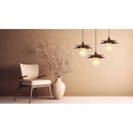 Bohemia-Design - Hanglamp aan snoer 1xE27/60W/230V bronskleurig