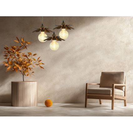 Bohemia-Design - Hanglamp aan snoer 1xE27/60W/230V bronskleurig