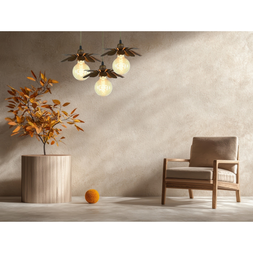 Bohemia-Design - Hanglamp aan snoer 1xE27/60W/230V bronskleurig